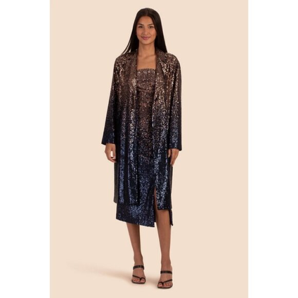 💕TRINA TURK💕 Stella Dress ~ Supernova Sequin Moonstone/Midnight Ombre 8 NWT - Picture 6 of 16